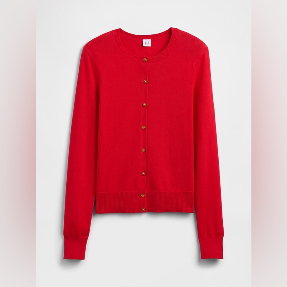 GAP Red Crewneck Cardigan